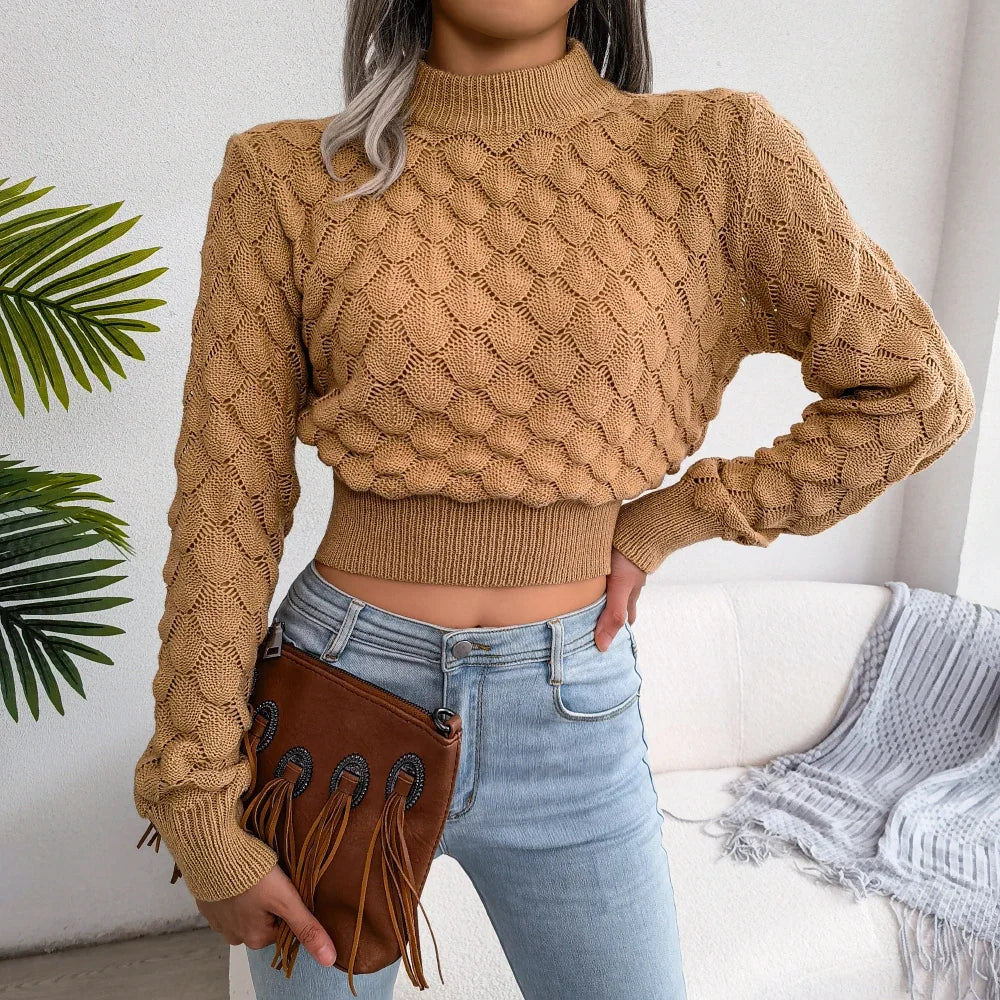 Hollow Crop Top Knitted Sweaters